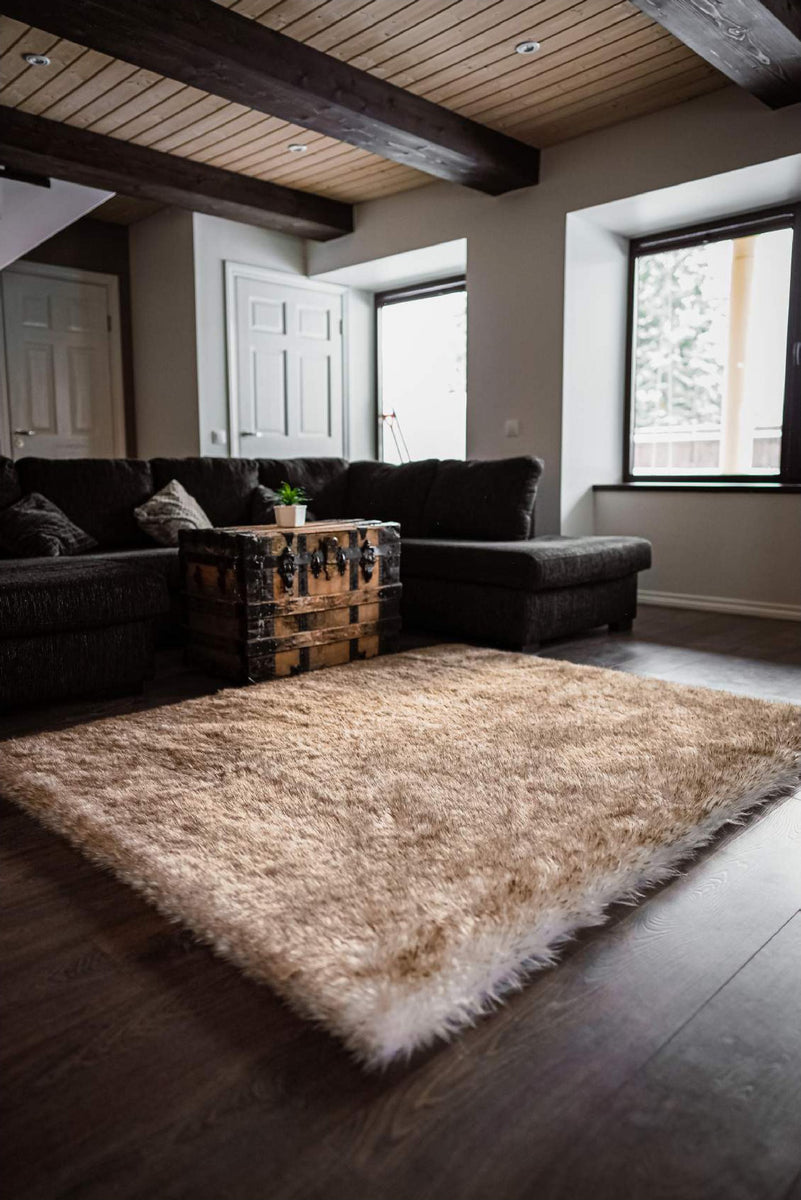 Extra Fluffy & Shaggy Rectangular Mellow Sheep Fur Area Rug WoollyFluff