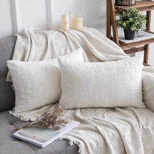 Super Soft Rabbit Fur Pillow Covers - Fluffy 2-Pack