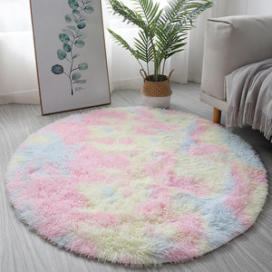 Open image in slideshow, Fluffy &amp; Shaggy Round Flossy Shaggy Fur Area Rug
