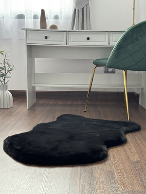 Open image in slideshow, Extra Soft &amp; Fluffy Thick Single Pelt Rabbit Fur Area Rug
