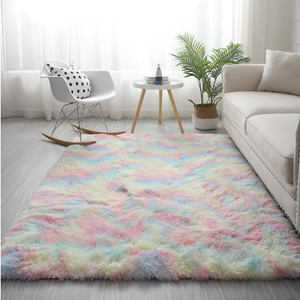 Open image in slideshow, Rainbow Shaggy Fur Area Rug - Fluffy &amp; Shaggy
