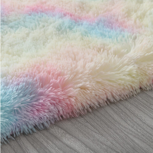 Rainbow Shaggy Fur Area Rug - Fluffy & Shaggy