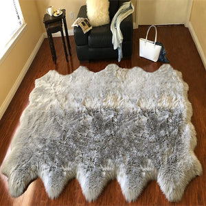 Extra Fluffy & Shaggy 10/12 Pelt Sheep Fur Area Rug