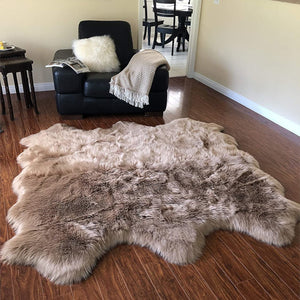 Open image in slideshow, Extra Fluffy &amp; Shaggy 6/8 Pelt Sheep Fur Area Rug

