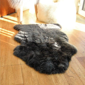 Extra Fluffy & Shaggy Single Pelt Sheep Fur Area Rug