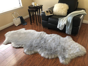 Open image in slideshow, Extra Fluffy &amp; Shaggy Double Pelt Sheep Fur Area Rug
