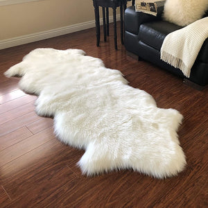 Extra Fluffy & Shaggy Double Pelt Sheep Fur Area Rug