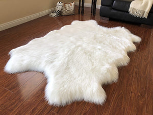Open image in slideshow, Extra Fluffy &amp; Shaggy 4 Quad Pelt Sheep Fur Area Rug
