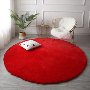 Super Soft Extra Thick Round Rabbit Fur Area Rug