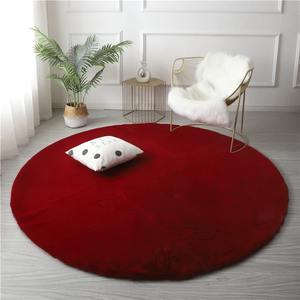 Super Soft Extra Thick Round Rabbit Fur Area Rug
