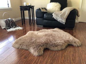 Open image in slideshow, Extra Fluffy &amp; Shaggy Single Pelt Sheep Fur Area Rug

